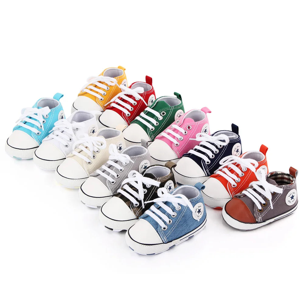 Chaussures premiers pas en toile - semelle souple