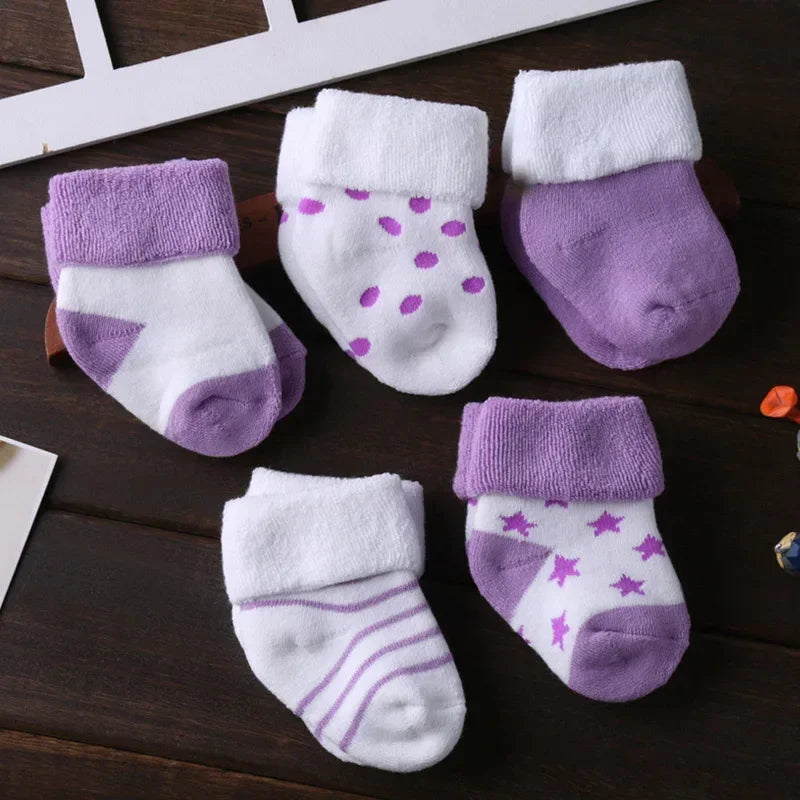 Lot de 5 paires de chaussons-chaussettes antidérapants