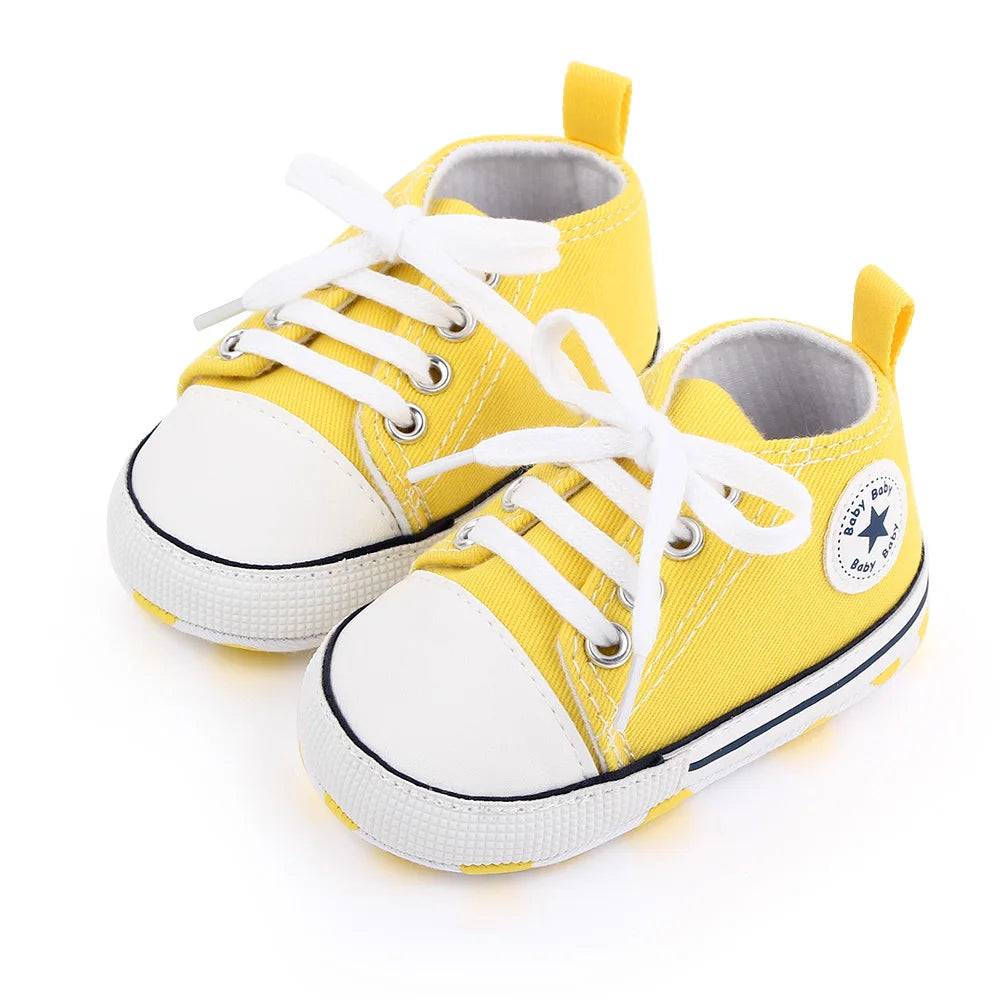Chaussures premiers pas en toile - semelle souple