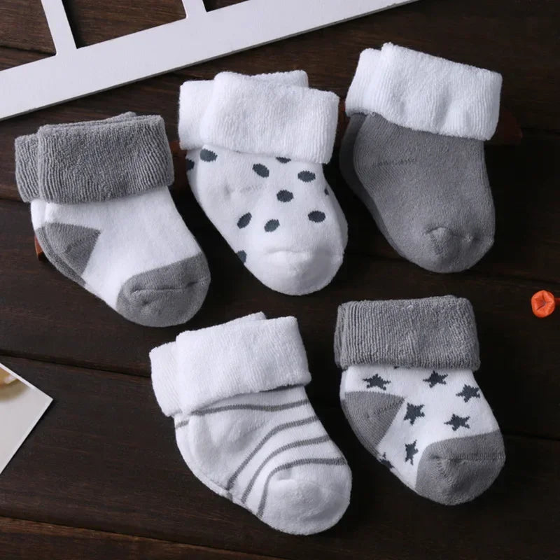 Lot de 5 paires de chaussons-chaussettes antidérapants