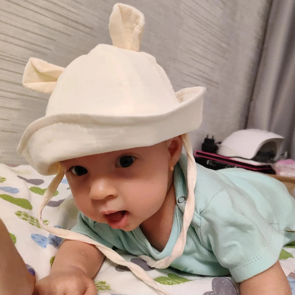 Muslin cotton baby bucket hat - summer anti-UV