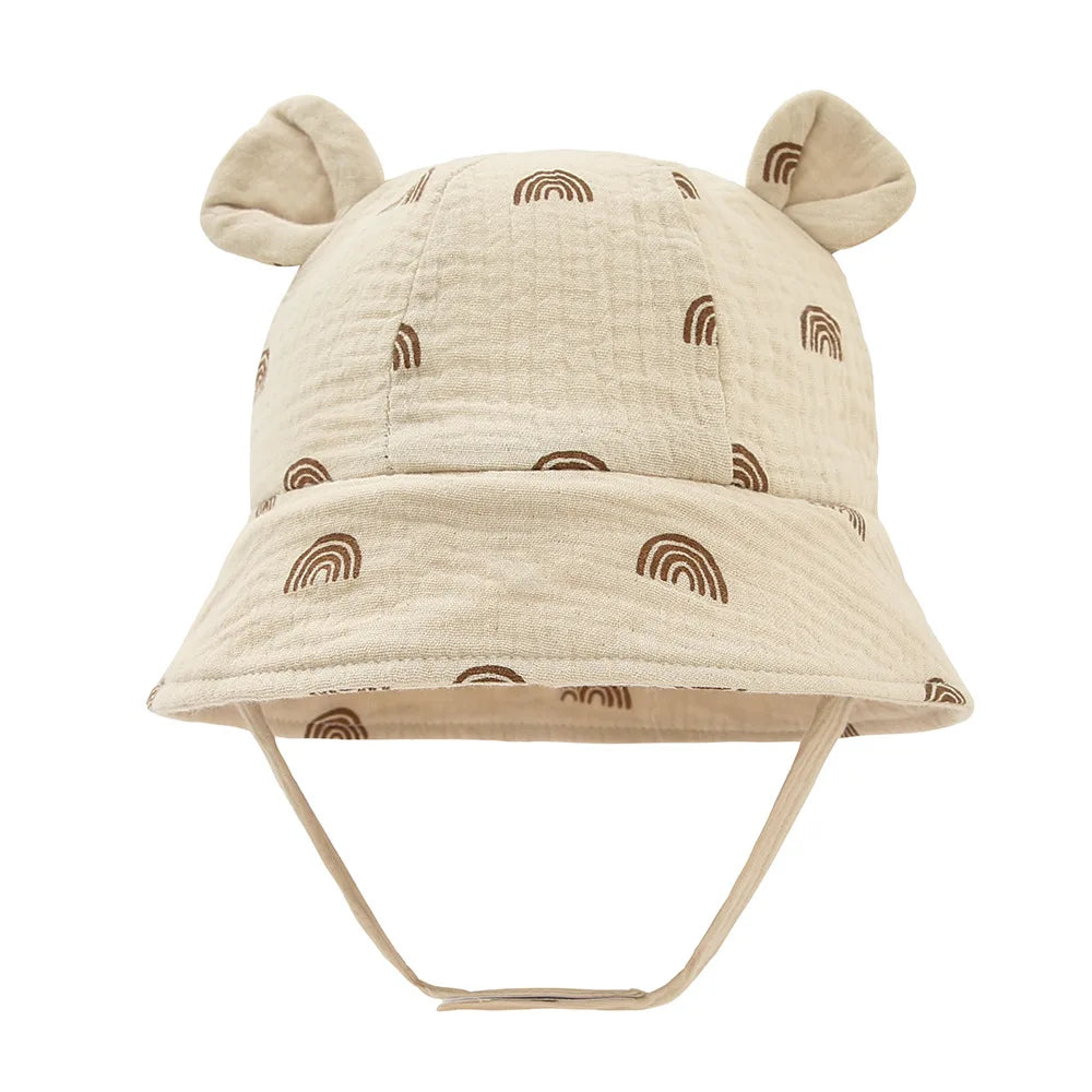 Chapeau bob bébé en mousseline de coton - anti-UV été