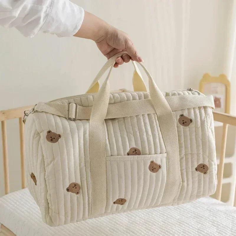 Sac à langer maternité multi-poches - motif ourson