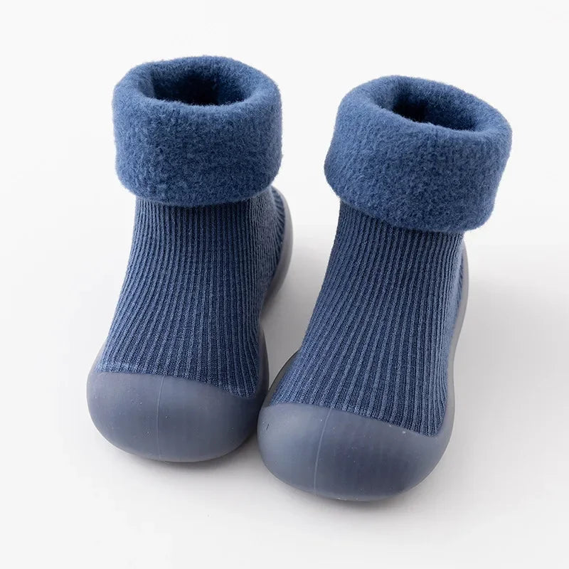 Chaussons-chaussettes épais hiver - semelle antidérapante