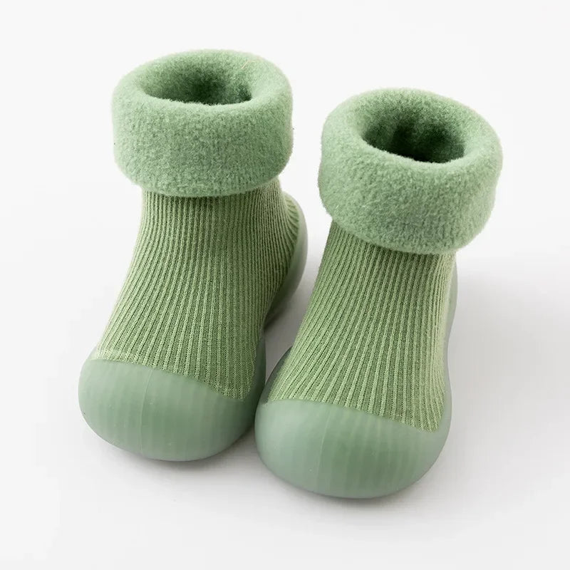 Chaussons-chaussettes épais hiver - semelle antidérapante