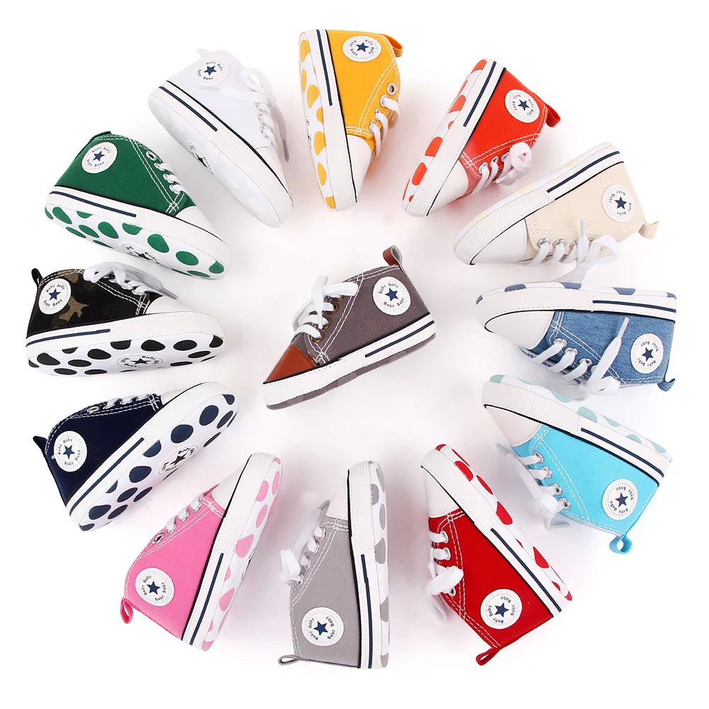 Chaussures premiers pas en toile - semelle souple