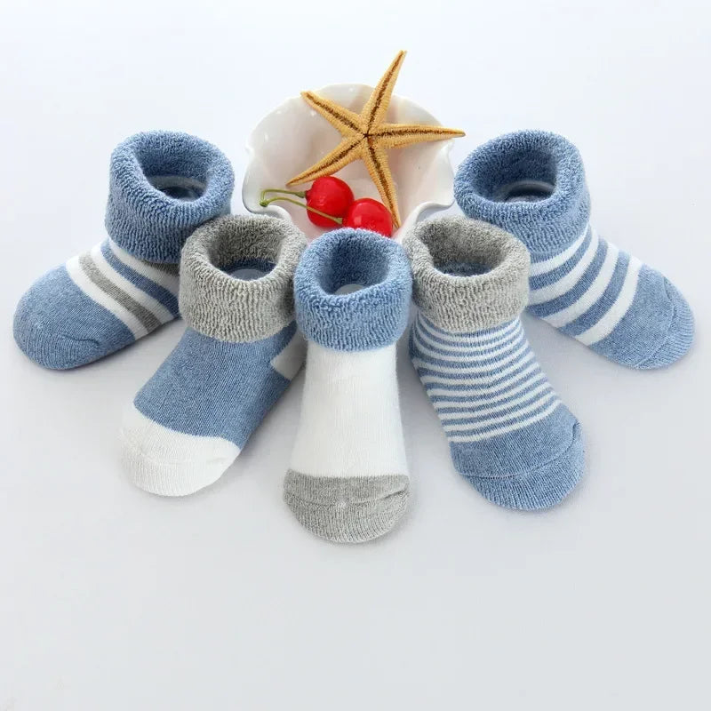 Lot de 5 paires de chaussons-chaussettes antidérapants