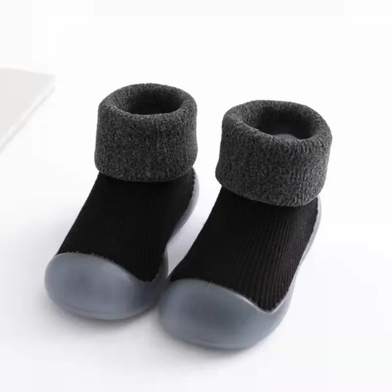 Chaussons-chaussettes épais hiver - semelle antidérapante