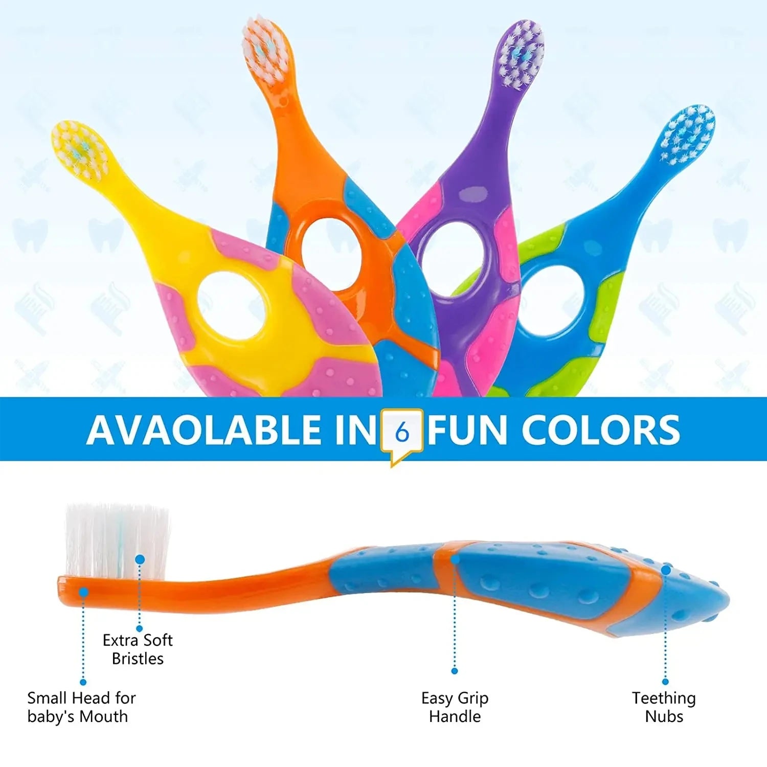 Lot de 2 brosses à dents d'apprentissage - sans BPA
