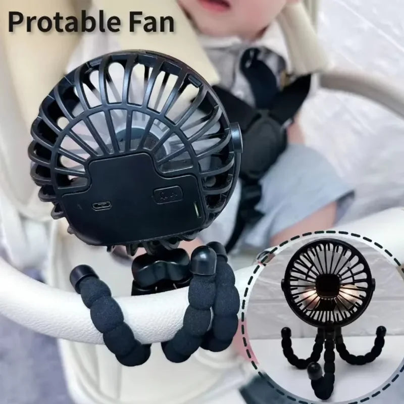 360° Dreibein-Ventilator für Kinderwagen