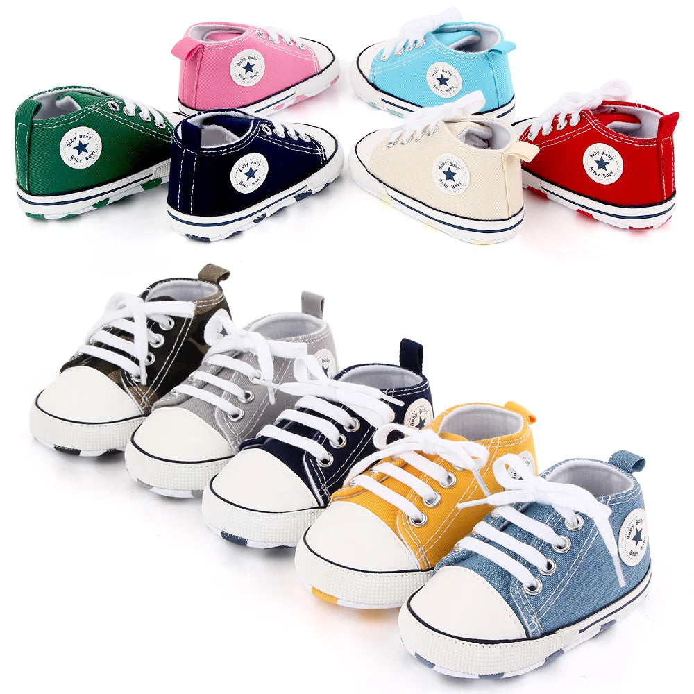 Chaussures premiers pas en toile - semelle souple