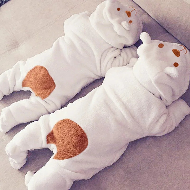 Baby-Overall mit Kapuze Bär - lange Ärmel