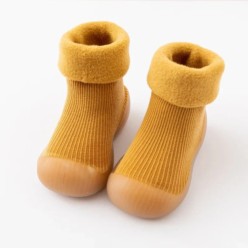 Chaussons-chaussettes épais hiver - semelle antidérapante
