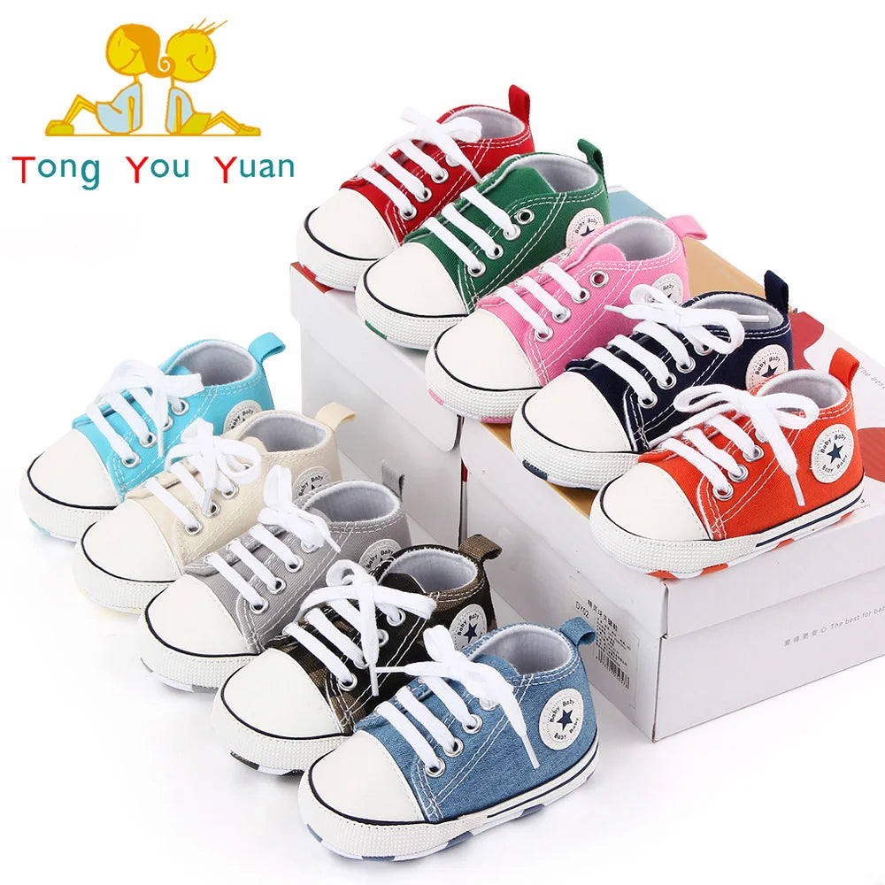 Chaussures premiers pas en toile - semelle souple