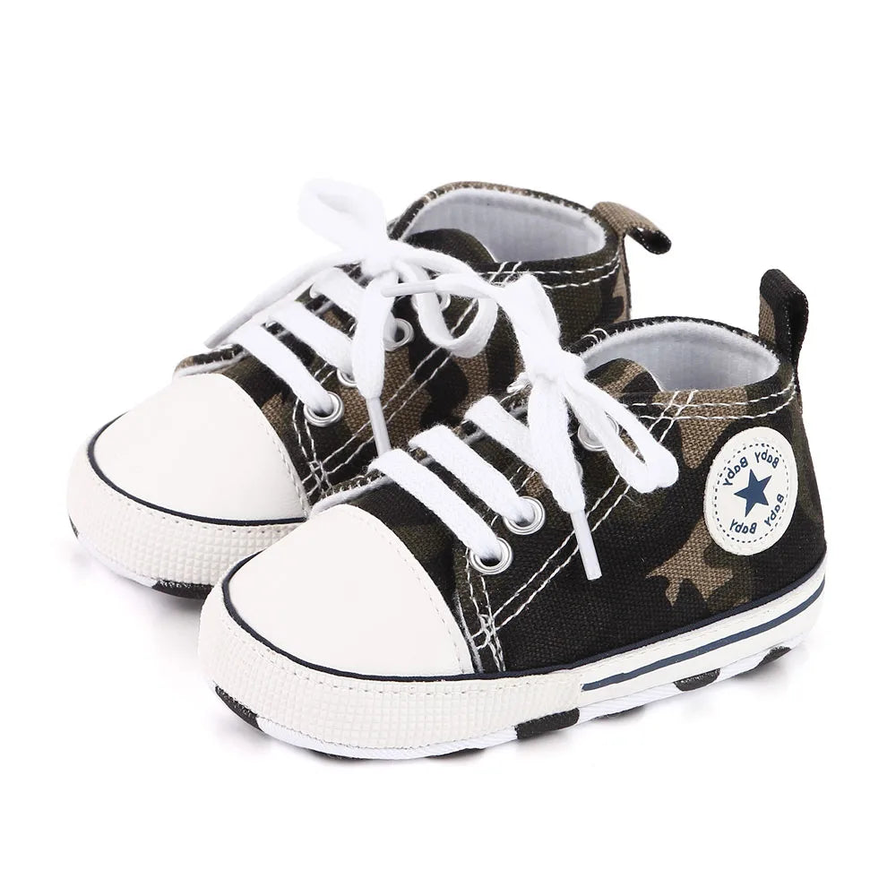 Chaussures premiers pas en toile - semelle souple