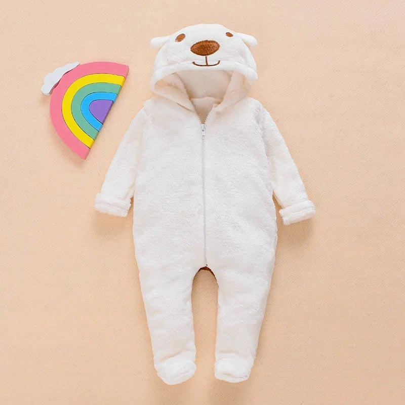 Baby-Overall mit Kapuze Bär - lange Ärmel