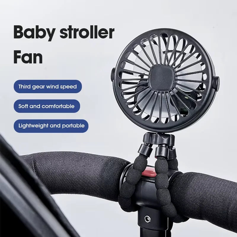 Ventilateur trépied 360° pour poussette