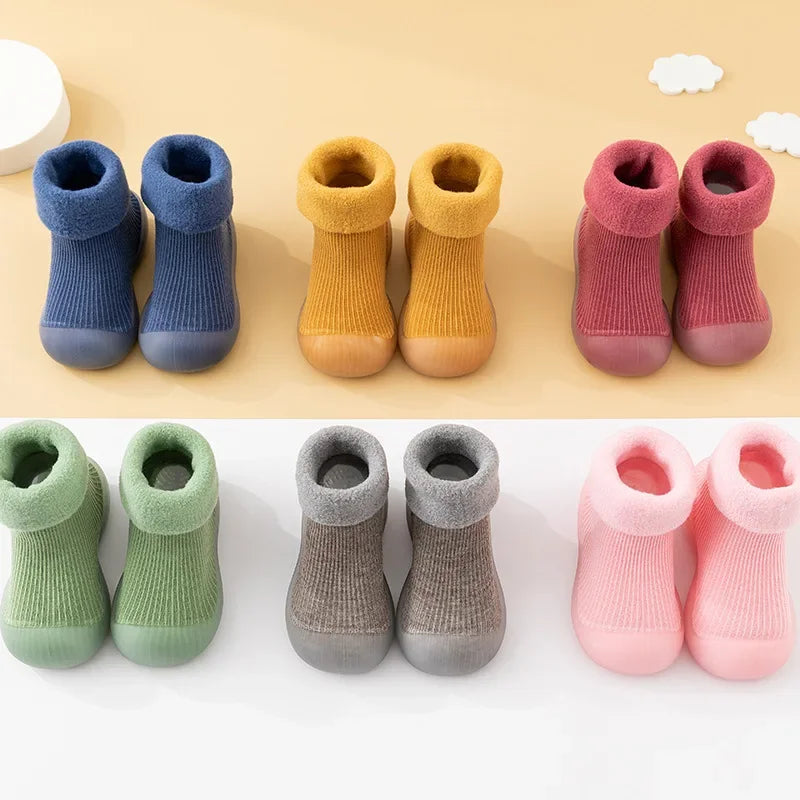 Chaussons-chaussettes épais hiver - semelle antidérapante