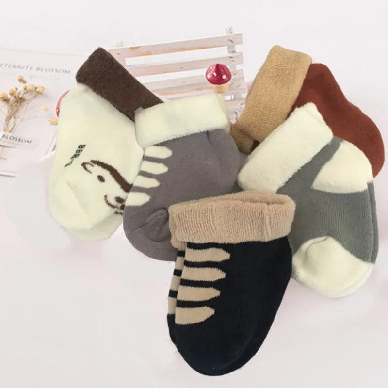 Lot de 5 paires de chaussons-chaussettes antidérapants