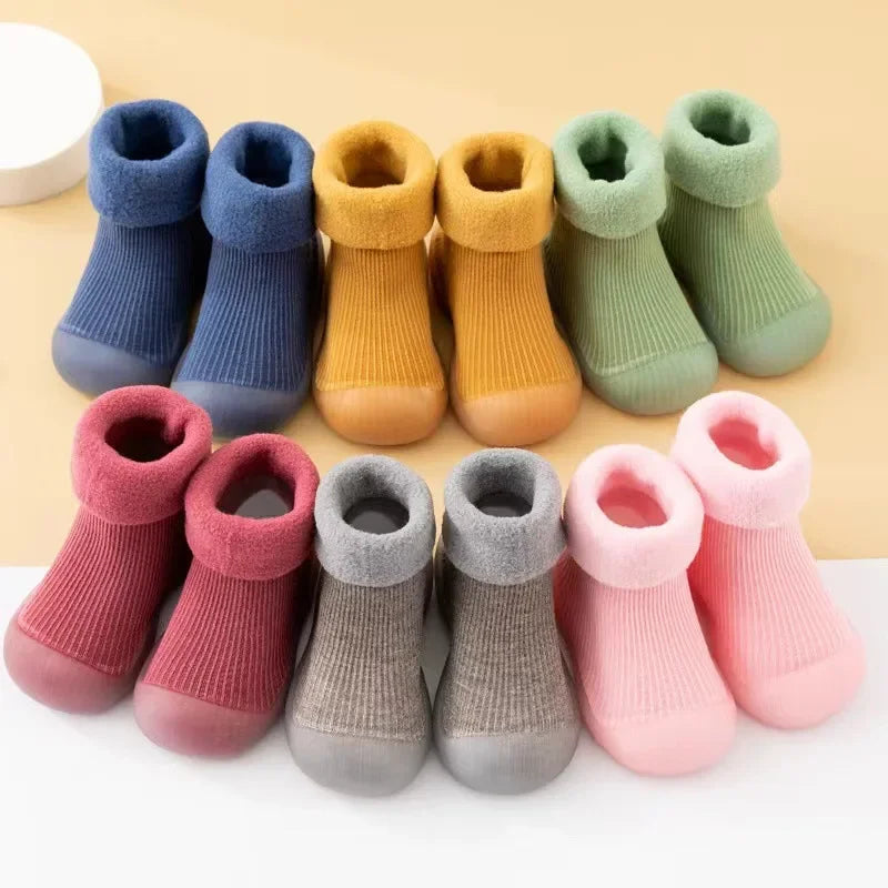 Chaussons-chaussettes épais hiver - semelle antidérapante