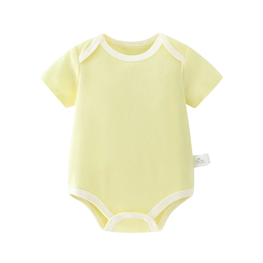 Plain pure cotton baby bodysuit - summer