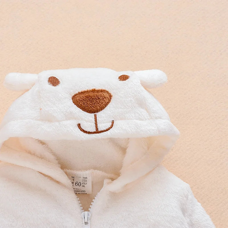 Baby-Overall mit Kapuze Bär - lange Ärmel
