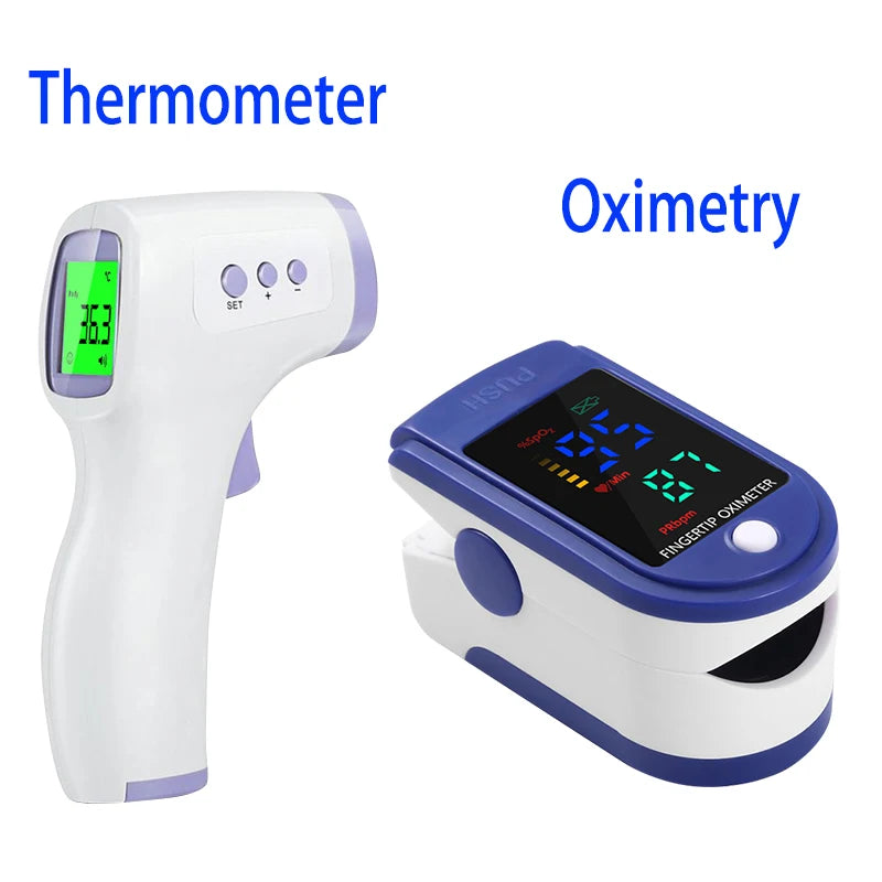 Thermomètre infrarouge sans contact + oxymètre