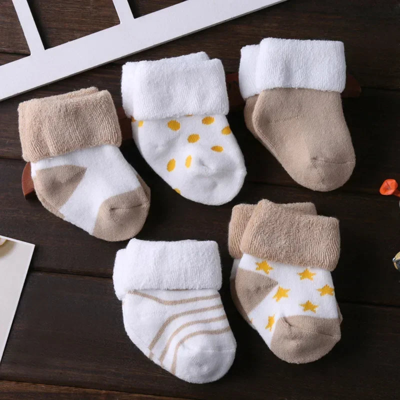 Lot de 5 paires de chaussons-chaussettes antidérapants