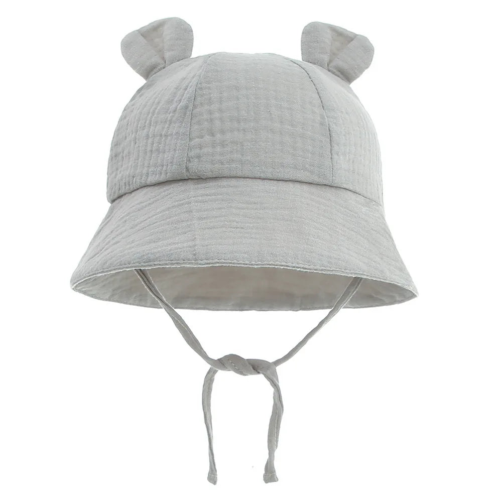 Chapeau bob bébé en mousseline de coton - anti-UV été