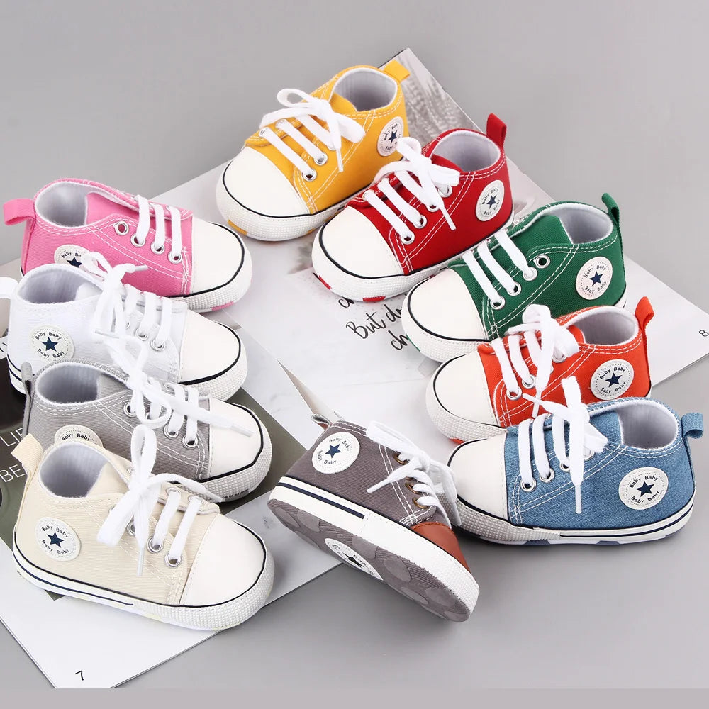 Chaussures premiers pas en toile - semelle souple