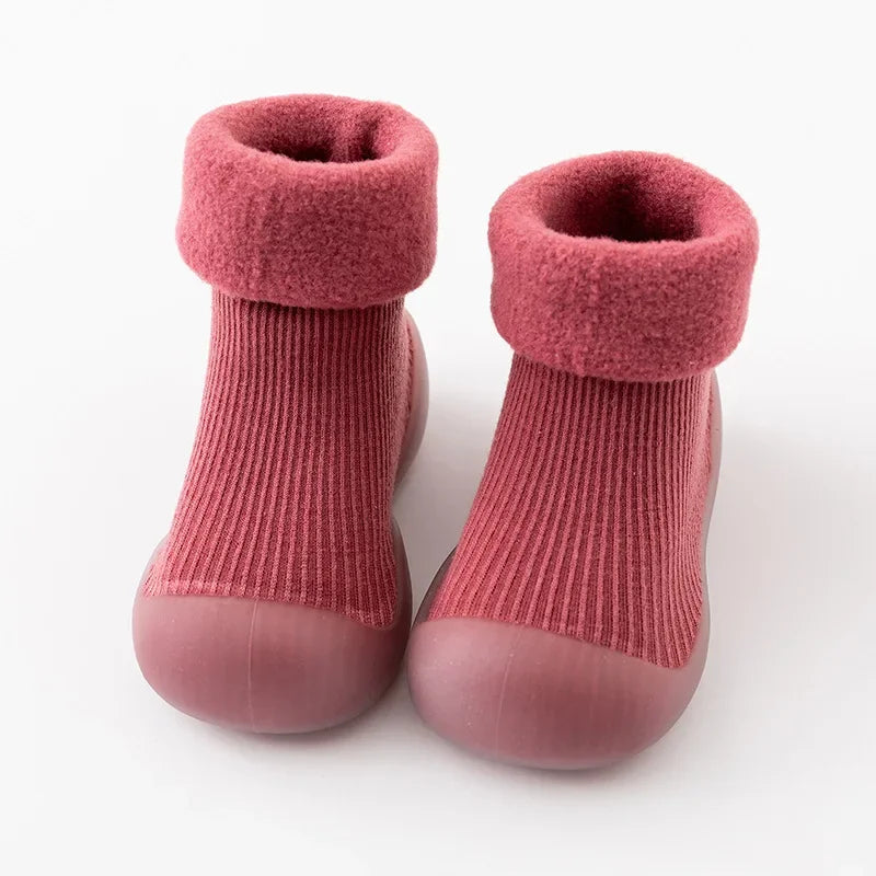 Chaussons-chaussettes épais hiver - semelle antidérapante