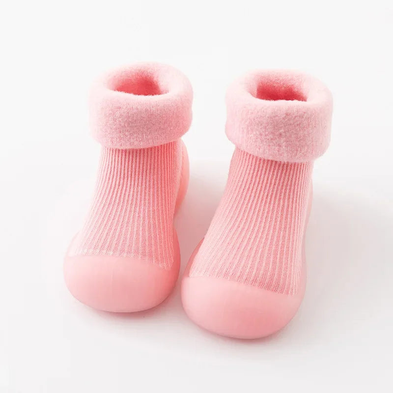 Chaussons-chaussettes épais hiver - semelle antidérapante