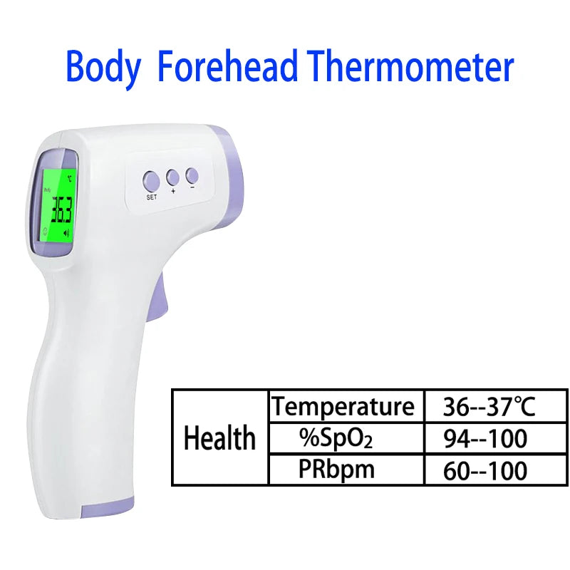 Thermomètre infrarouge sans contact + oxymètre