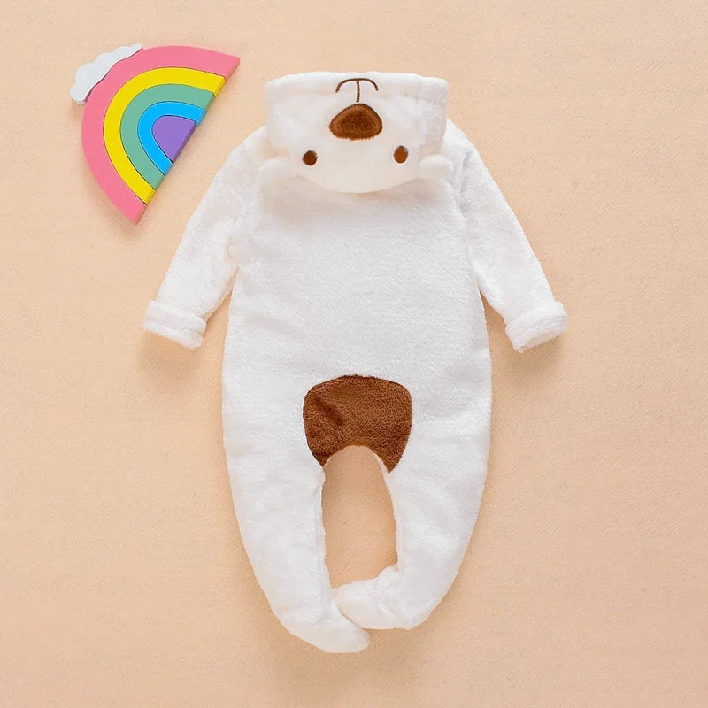 Baby-Overall mit Kapuze Bär - lange Ärmel