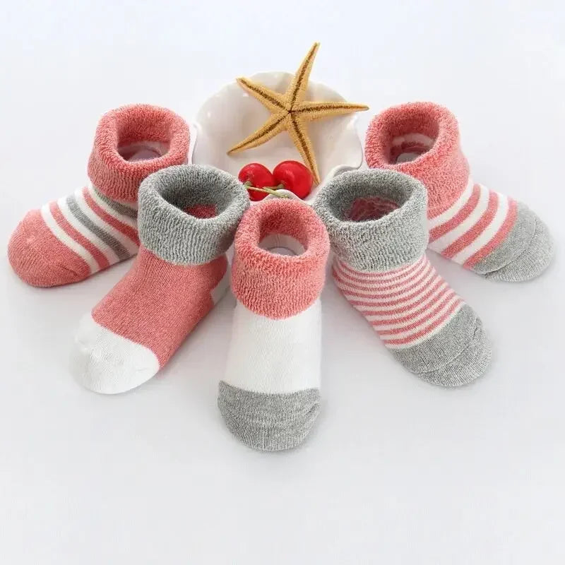 Lot de 5 paires de chaussons-chaussettes antidérapants